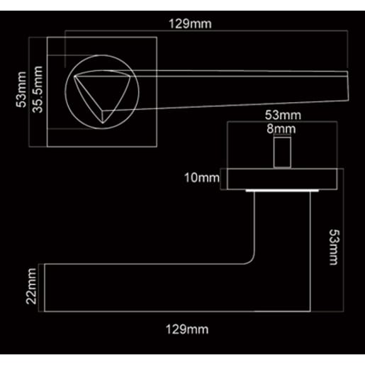 Fortessa Carrera Lever Door Handles on Rose 129 x 53mm Polished Chrome