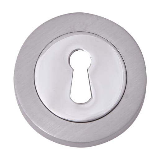 Fortessa Keyhole Escutcheon 8 x 51mm Satin Chrome/Polished Chrome