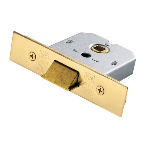 Eurospec Easi-T Flat Latch Lock 76mm Backset Electro Brassed