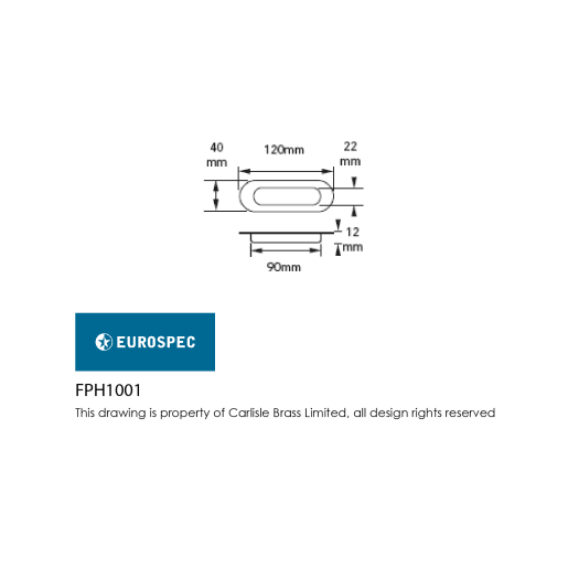 Eurospec Flush Pull Oval 120 x 41mm Satin Stainless Steel