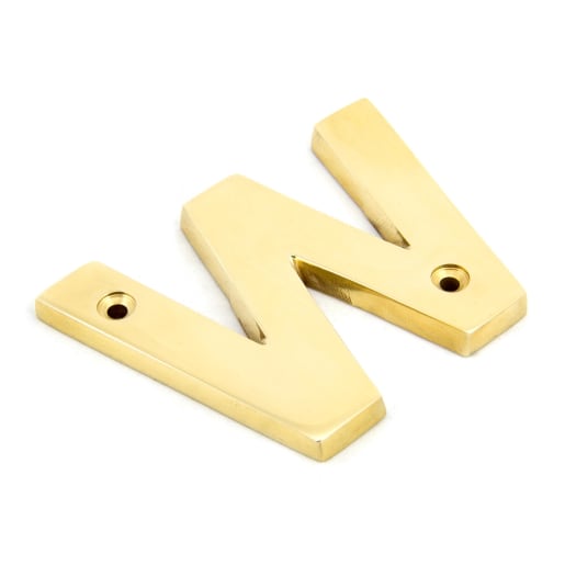 From The Anvil Polished Brass Letter W