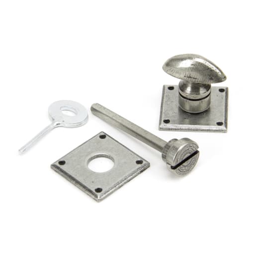 From The Anvil Pewter Diamond Bathroom Thumbturn