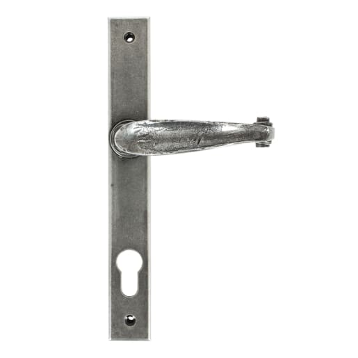 From The Anvil Pewter Cottage Slimline Lever Espag. Lock Set