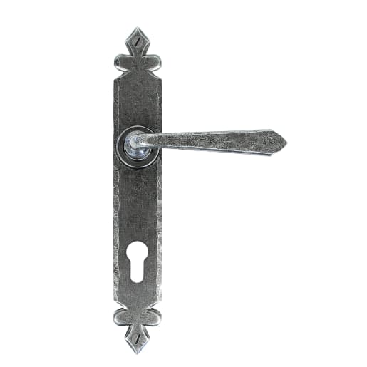 From The Anvil Pewter Cromwell Lever Espag. Lock Set