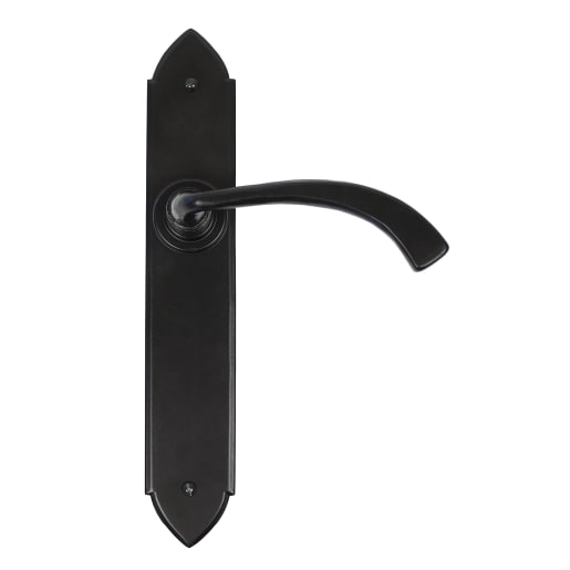 From The Anvil Black Gothic Curved Sprung Lever Latch Set