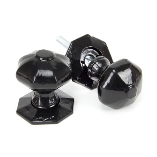 From The Anvil Black Octagonal Mortice/Rim Knob Set