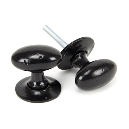 From The Anvil Black Oval Mortice/Rim Knob Set