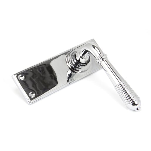 From The Anvil Polished Chrome Reeded Lever Latch Set