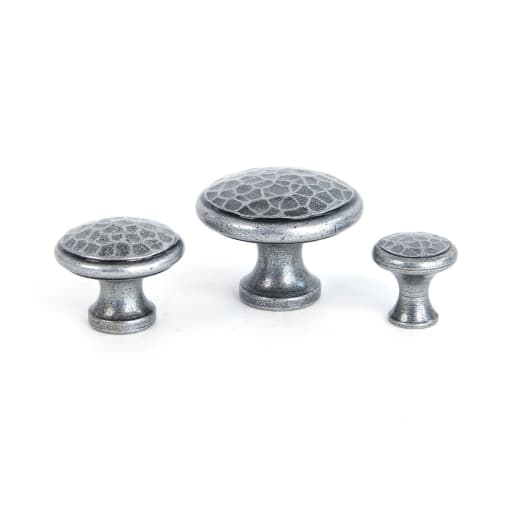 From The Anvil Pewter Hammered Cabinet Knob - Large