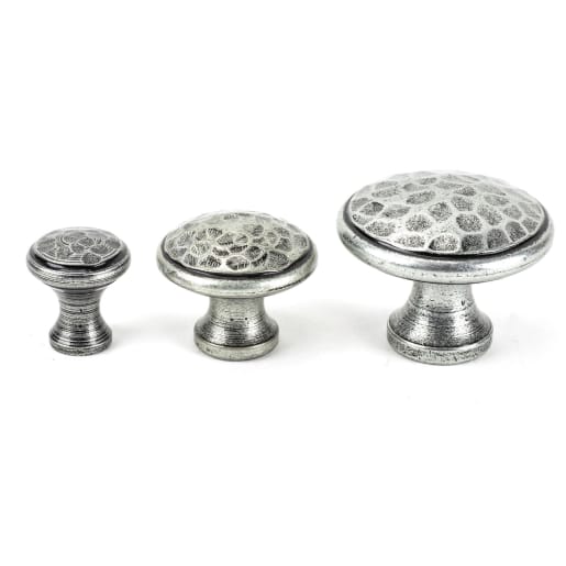 From The Anvil Pewter Hammered Cabinet Knob - Medium