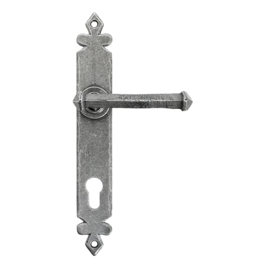 From The Anvil Pewter Tudor Lever Espag. Lock Set