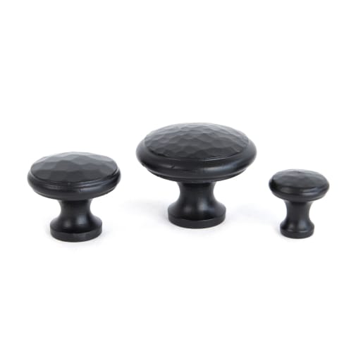 From The Anvil Black Hammered Cabinet Knob - Small