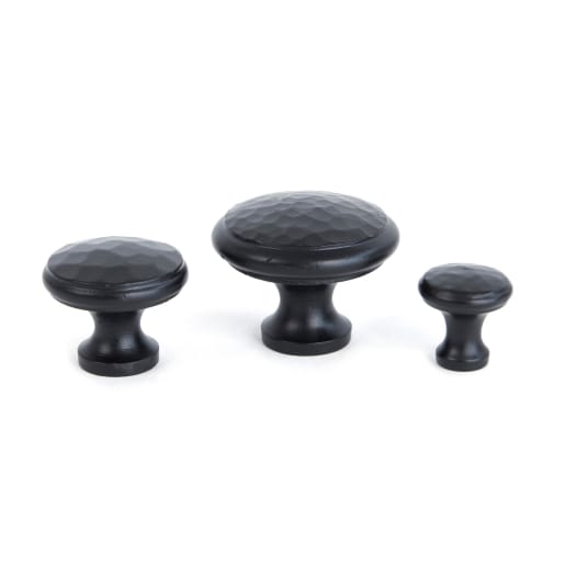 From The Anvil Black Hammered Cabinet Knob - Large