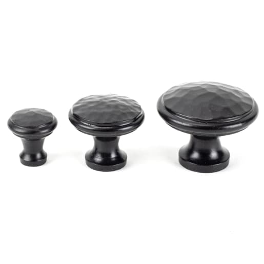 From The Anvil Black Hammered Cabinet Knob - Large