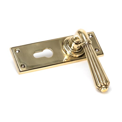 From The Anvil Aged Brass Hinton Lever Euro Lock Set