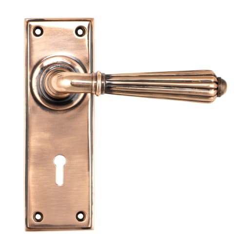 From The Anvil Polished Bronze Hinton Lever Lock Set