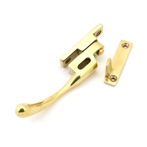 From The Anvil Polished Brass Night-Vent Locking Peardrop Fastener - LH