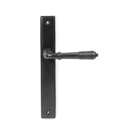 From The Anvil Aged Bronze Reeded Slimline Lever Espag. Latch Set