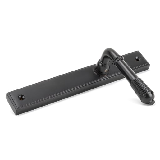 From The Anvil Aged Bronze Reeded Slimline Lever Espag. Latch Set