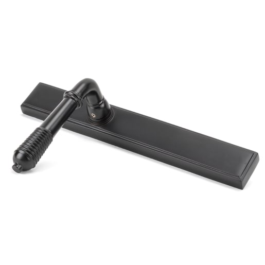 From The Anvil Aged Bronze Reeded Slimline Lever Espag. Latch Set