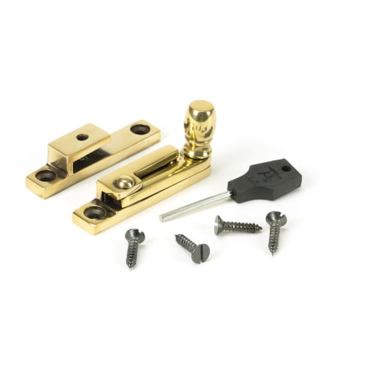 From The Anvil Aged Brass Mushroom Quadrant Fastener - Narrow