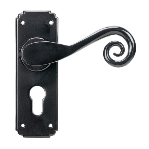From The Anvil Black Monkeytail Lever Euro Lock Set