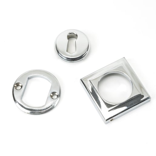 From The Anvil Polished Chrome Round Escutcheon (Square)