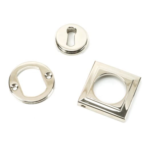 From The Anvil Polished Nickel Round Escutcheon (Square)