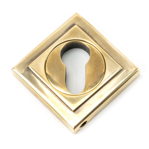 From The Anvil Aged Brass Round Euro Escutcheon (Square)