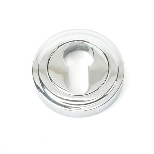 From The Anvil Polished Chrome Round Euro Escutcheon (Art Deco)