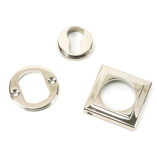 From The Anvil Polished Nickel Round Euro Escutcheon (Square)