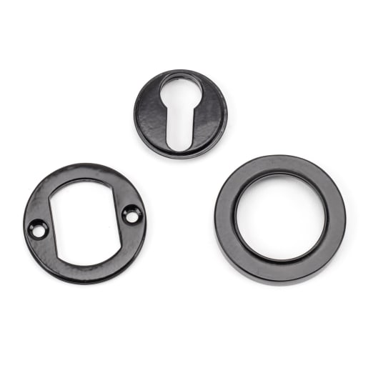 From The Anvil Black Round Euro Escutcheon (Plain)