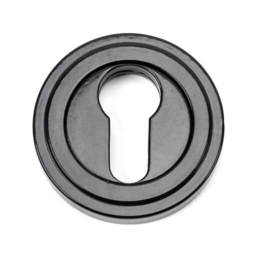 From The Anvil Black Round Euro Escutcheon (Art Deco)
