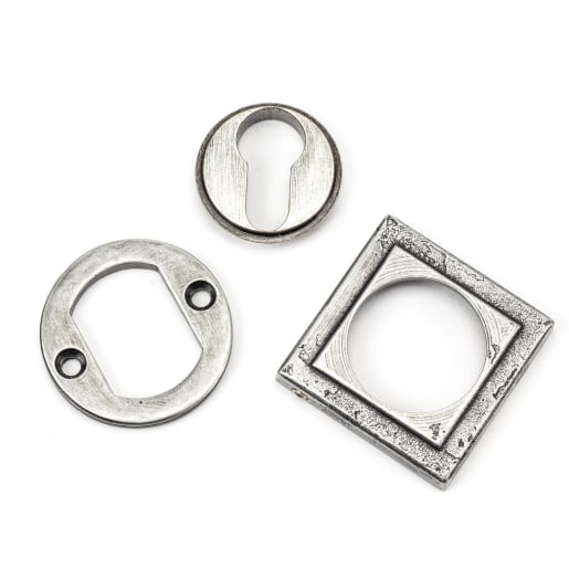 From The Anvil Pewter Round Euro Escutcheon (Square)