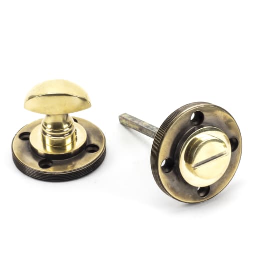 From The Anvil Aged Brass Round Thumbturn Set (Plain)