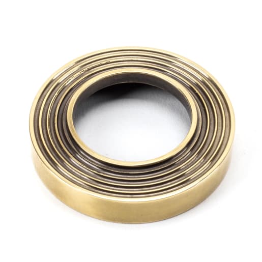 From The Anvil Aged Brass Round Thumbturn Set (Beehive)