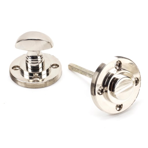 From The Anvil Polished Nickel Round Thumbturn Set (Art Deco)