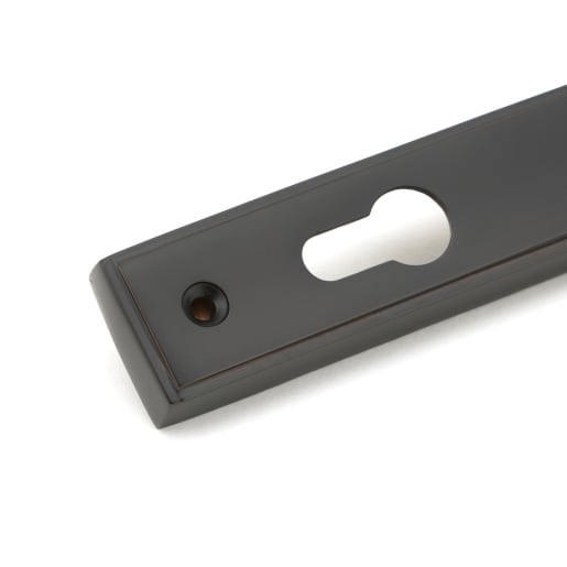 From The Anvil Aged Bronze Hammered Newbury Slimline Espag. Lock Set