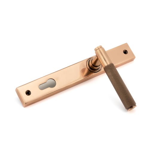 From The Anvil Polished Bronze Brompton Slimline Lever Espag. Lock Set