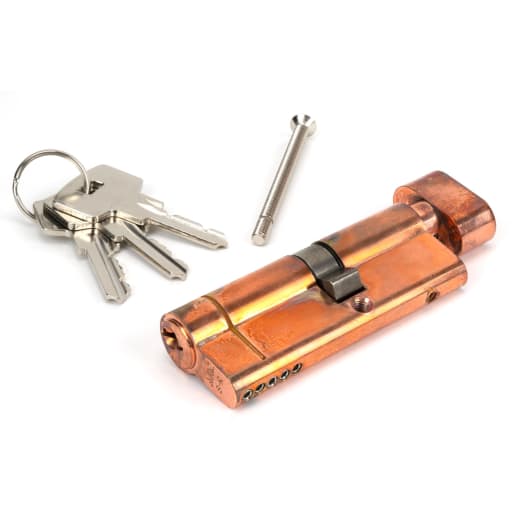 From The Anvil Polished Bronze 35T/45 5pin Euro Cylinder/Thumbturn