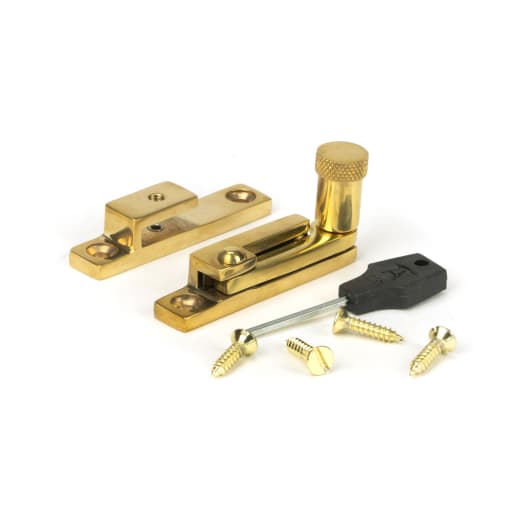 From The Anvil Polished Brass Brompton Quadrant Fastener - Narrow