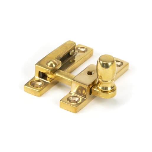 From The Anvil Polished Brass Mushroom Quadrant Fastener - Narrow