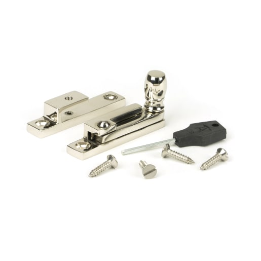 From The Anvil Polished Nickel Mushroom Quadrant Fastener - Narrow