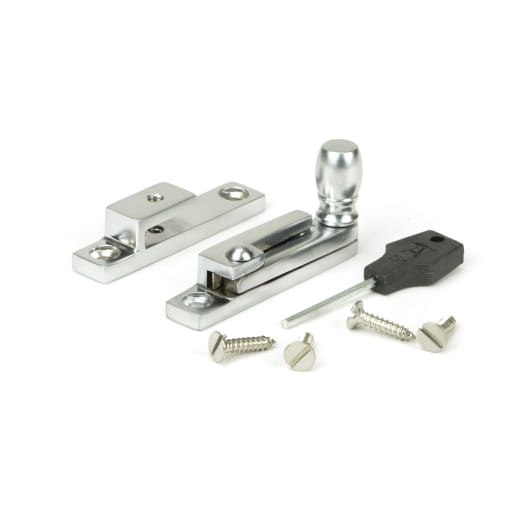 From The Anvil Satin Chrome Mushroom Quadrant Fastener - Narrow