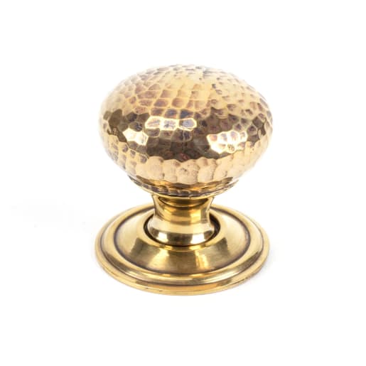 From the Anvil Hammered Mushroom Cabinet Knob 32mm Aged Brass