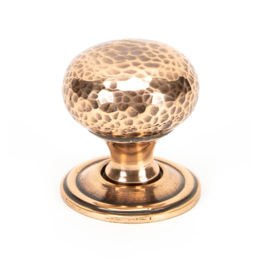 From the Anvil Hammered Mushroom Cabinet Knob 32mm Polished Bronze