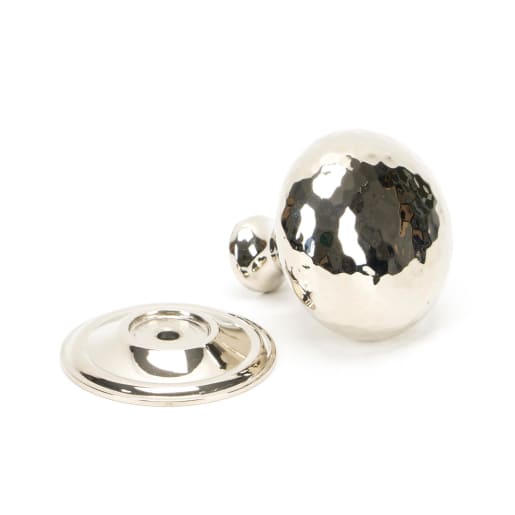 From The Anvil Polished Nickel Hammered Mushroom Cabinet Knob 38mm