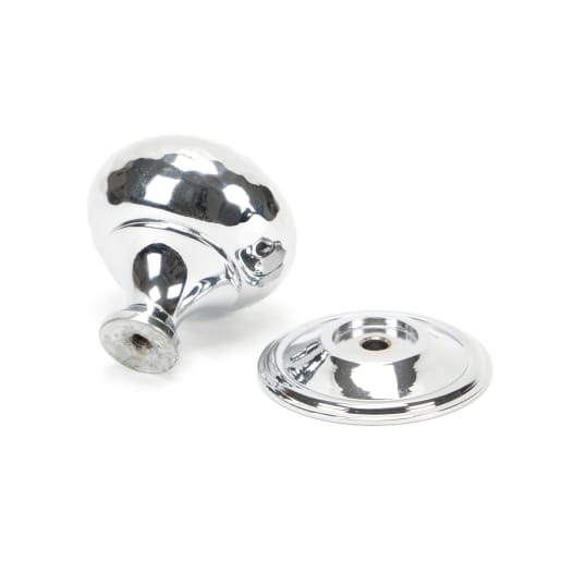 From The Anvil Polished Chrome Hammered Mushroom Cabinet Knob 38mm