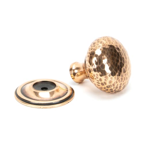 From The Anvil Polished Bronze Hammered Mushroom Cabinet Knob 38mm