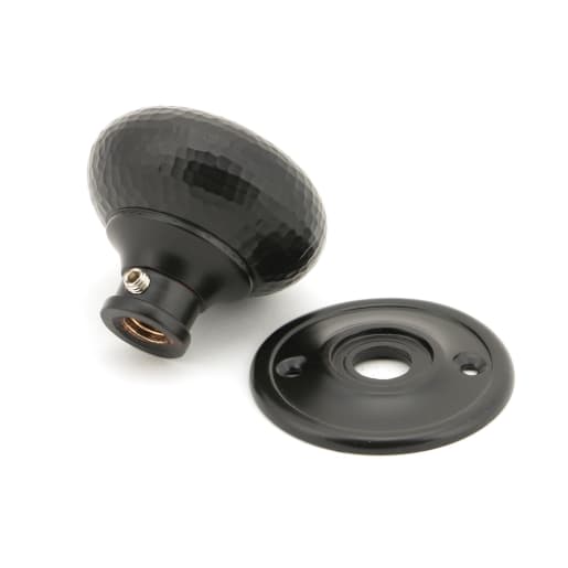 From The Anvil Aged Bronze Hammered Mushroom Mortice/Rim Knob Set